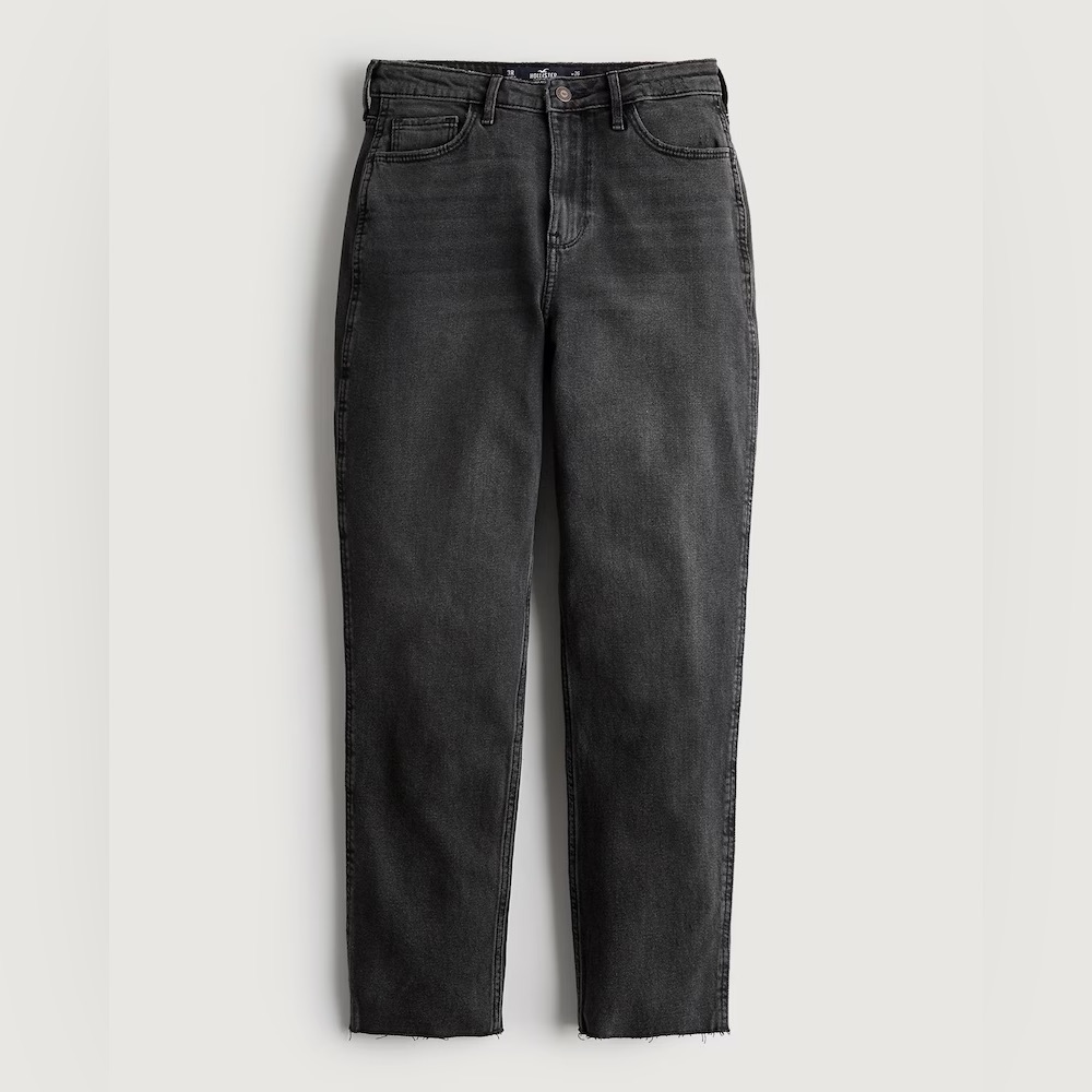 Hollister Vintage Stretch Ultra High Rise Black Wash Mom Jeans size 9R: W29, L27